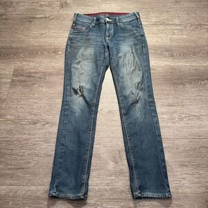 Edwin Jeans Jeans Womens M Blue Cotton Skinny 503 Jerseys Grunge Japan 29x28